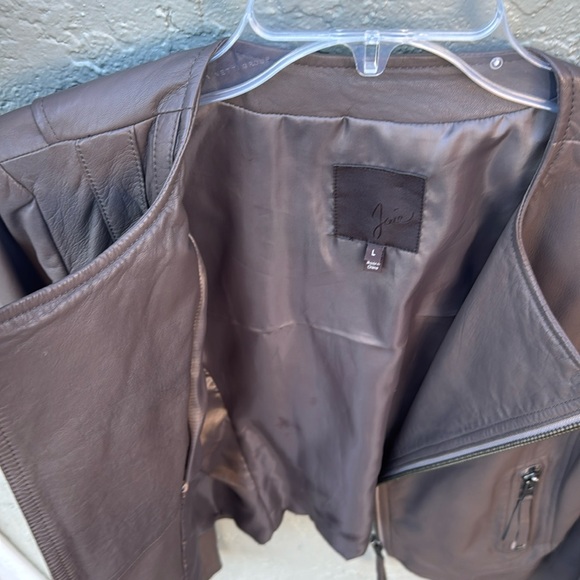 Joie Women’s Taupe Leather Jacket size Large - Picture 2 of 9
